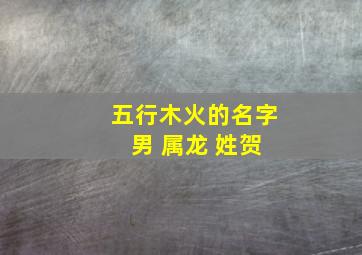 五行木火的名字 男 属龙 姓贺